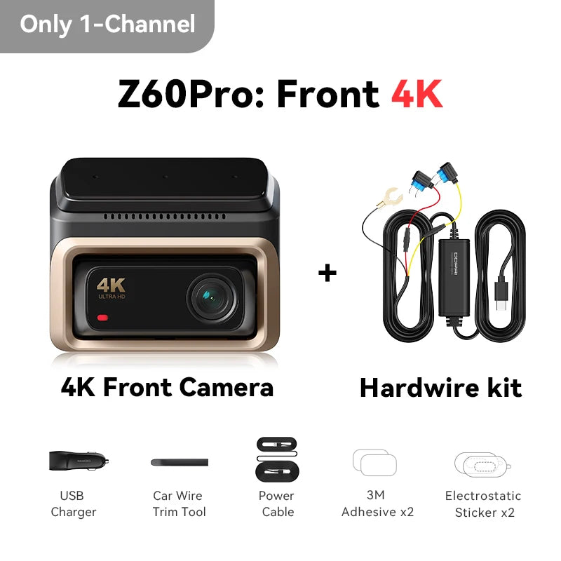 DDPAI Z60 Pro 4K Dashcam – Dubbla Sony STARVIS-sensorer, 5GHz WiFi, GPS, ADAS 2.0 och 4G LTE