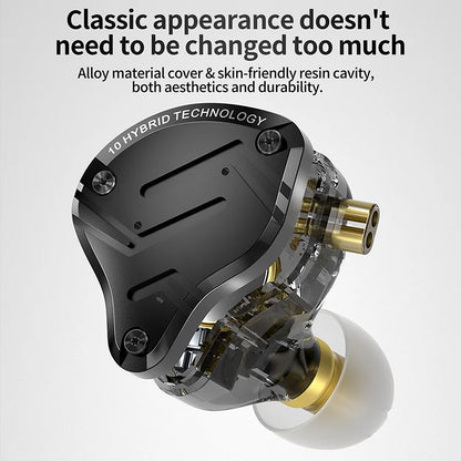 KZ ZS10 Pro X 4BA 1DD Hybrid IEM 10mm Dynamic Driver In Ear Monitor Detachable 0.75mm 2Pin Cable Metal Shell Gaming HiFi Earbuds for Audiophile