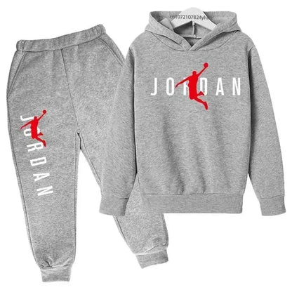 Kids Autumn Spring Trend Letter Print 2pcs Hoodie+Pants Tracksuits 3-13 Years Boys Girls Casual Outfits Children Clothes Sets