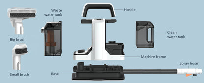750W Handheld Carpet Cleaner, 15KPa Powerful Portable Deep Cleaner for Sofa, Car Seat, Pet Hair Removal