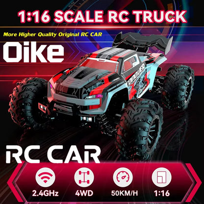 Oike RC Drift Car With LED Light 50KM/H / 80KM/H Brushless 4WD Remote Control Electric High Speed Racing Monster Truck for Adult