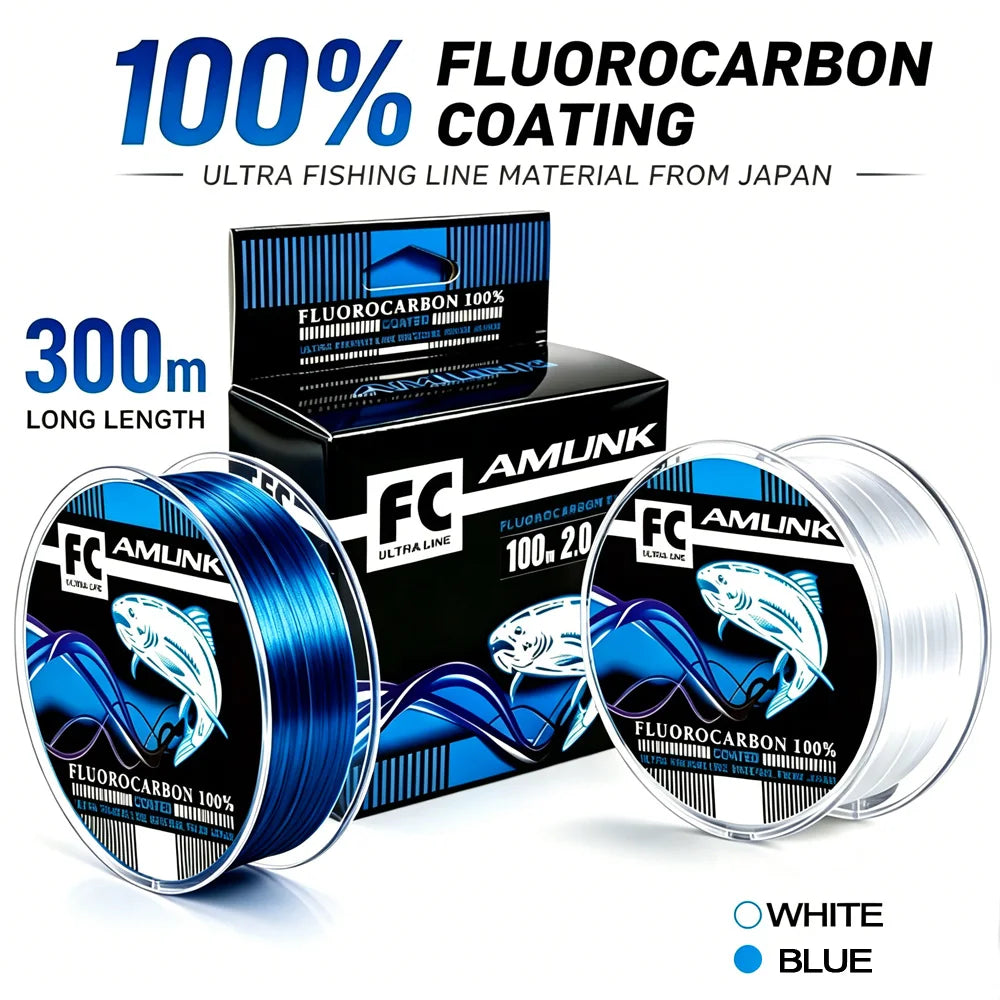 Thornsline 300m 100% Fluorocarbon Coating Fishing Line Japan Super Strong Sinking Monofilament Leader Abrasion Resistant Wire
