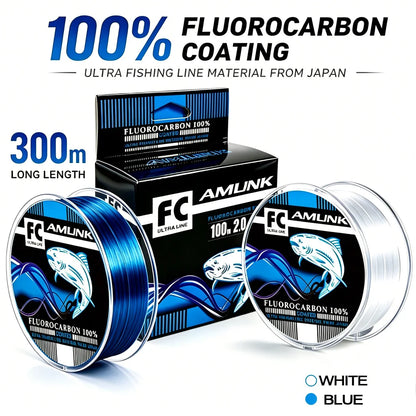 Thornsline 300m 100% Fluorocarbon Coating Fishing Line Japan Super Strong Sinking Monofilament Leader Abrasion Resistant Wire