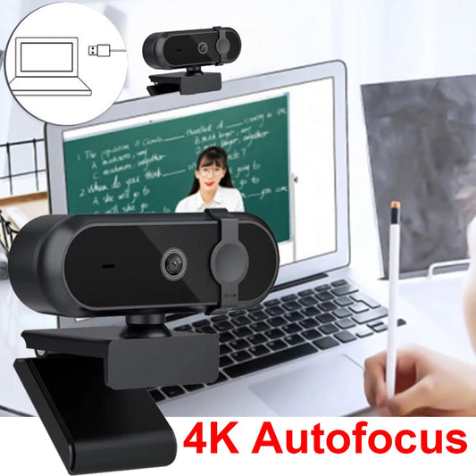 4K 2K Autofokus Webbkamera med Mikrofon