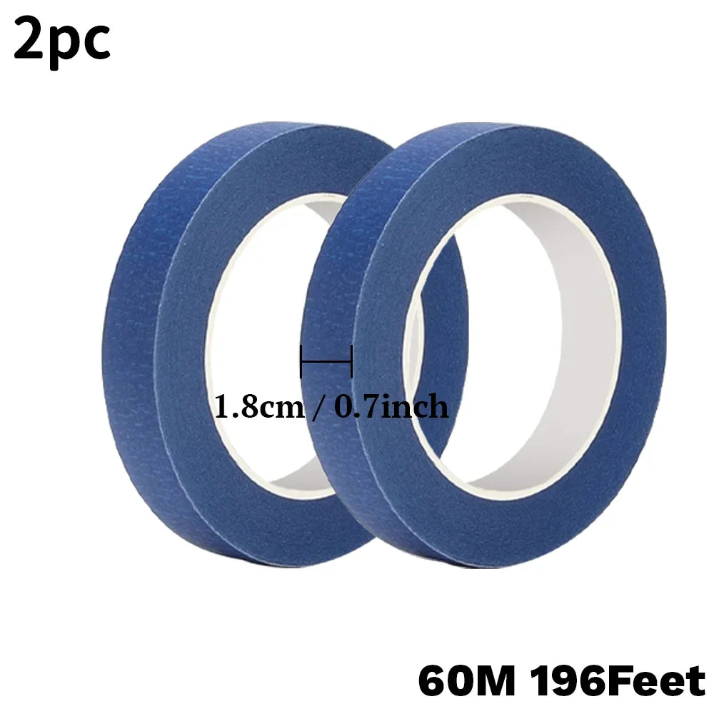 Blå maskeringstejp 60 meter – 12–48 mm, 1- eller 2-pack