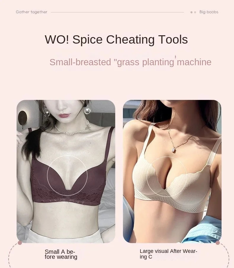 2026 New Push Up Bra for Small Chest  Ultra Thick 6CM Padded No Steel Ring Comfortable & Sexy Lift Lingerie for Flat Chest Women