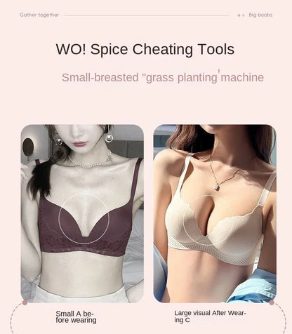 2026 New Push Up Bra for Small Chest  Ultra Thick 6CM Padded No Steel Ring Comfortable & Sexy Lift Lingerie for Flat Chest Women