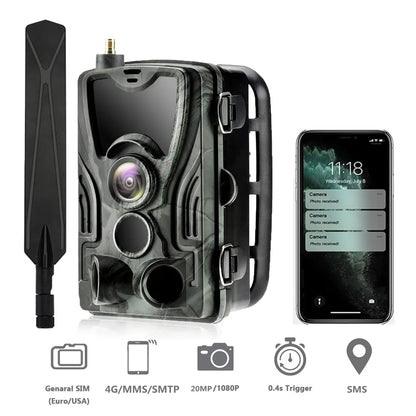 Suntekcam HC-801 Series APP Control 4G 20MP 1080P Hunting Trail Camera Wireless Wildlife Cameras 0.3S Trigger Night Vision