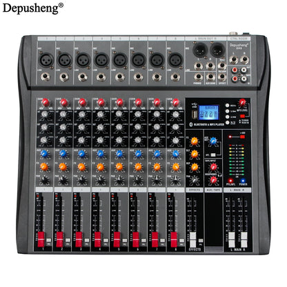 6/8/12/16 Channel Depusheng Audio Mixer Professional  Sound Board DJ Mixing Console System Interface USB MP3 Input Bluetooth 48V