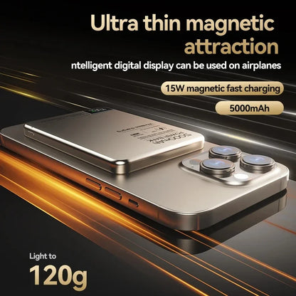 Lenovo 500000mAh Magnetic Power Bank Super Fast Charging for Magsafe Wireless External Battery Powerbank for iPhone Samsung
