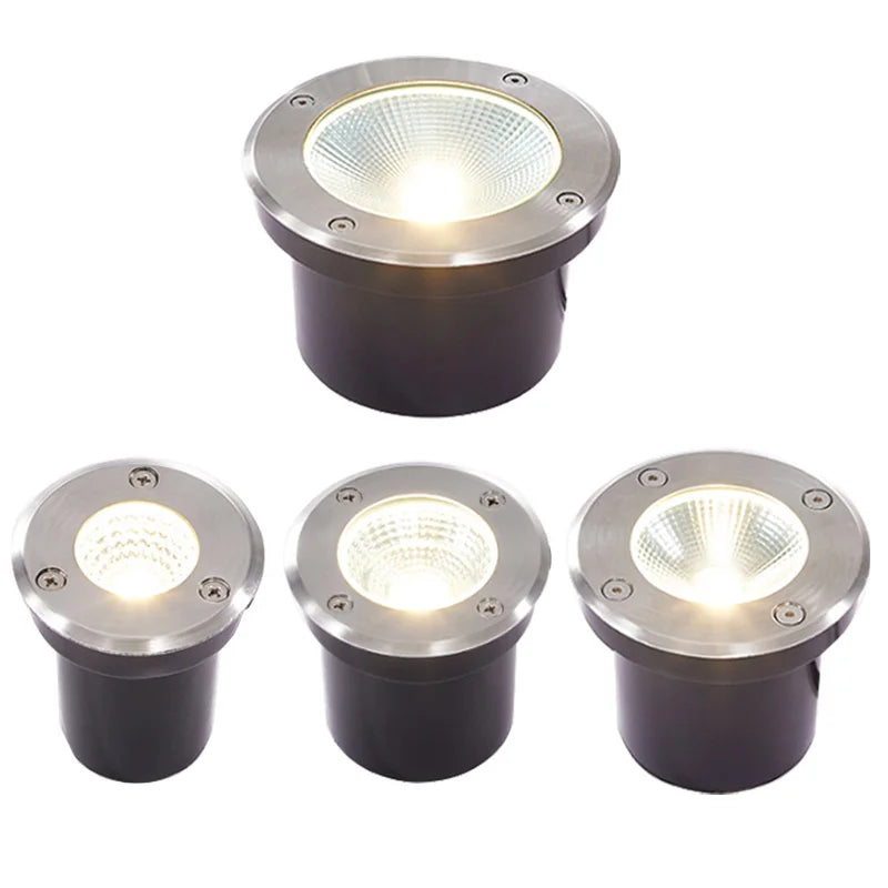 Nedgrävd LED Trädgårdsspot IP67 – 3W/5W/10W/12W/15W/18W, Varmvit/Kallvit/RGB, AC85–265V & DC12V