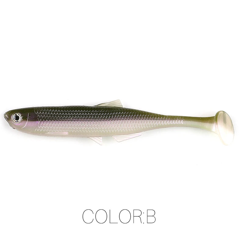 Supercontinent leanness ShadTeez T-tail 5cm/7.5cm/12cm Pike Zander Predator Fishing 3d eyes Soft lure Fishing lures