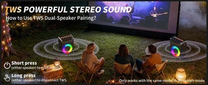 69-black Karaoke Machine with 2 UHF Wireless Microphones, Bluetooth Speaker with Bass/Treble Adjustment and LED Light, PA System
