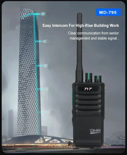 TYT MD-795 DMR Digital Walkie Talkie UHF 400-470MHz 4W/1W 64 Channels Voice Encryption Two Way Radio Long Range
