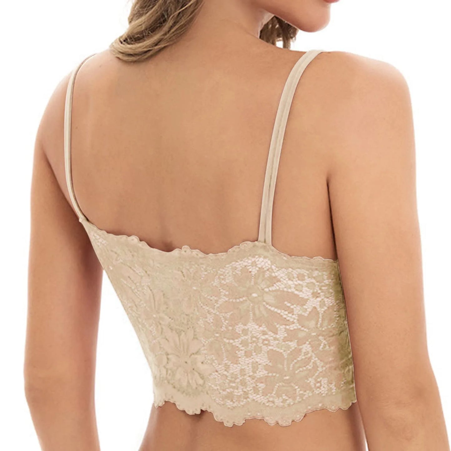 Sexy Strapless Floral Lace Bra For Women Plus Size Comfort Wireless Bras Padded Top Bra For Women High Elastic No Steel Ring Bra