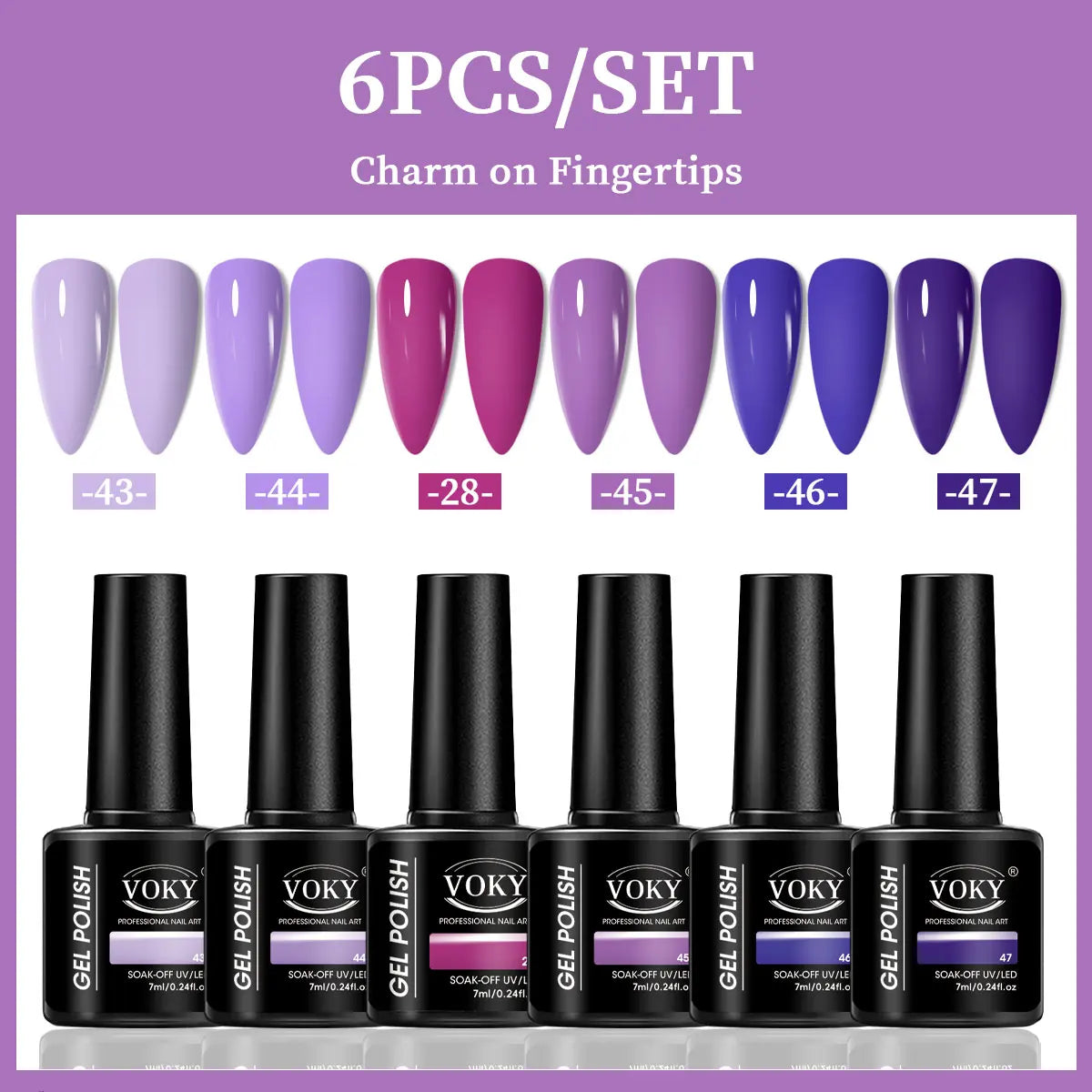 VOKY 6-Piece Set of Nail Gel, Seasonal Fashionable Nail Gel, The Perfect Gift for Ladies to Give During Festivals