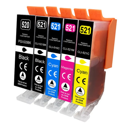 PGI 520XL 521XL Bläckpatroner för Canon PGI 520 CLI 521 Kompatibel PIXMA IP3600 IP4600 IP4700 MP540 MP550 MP560 MP620 Skrivare