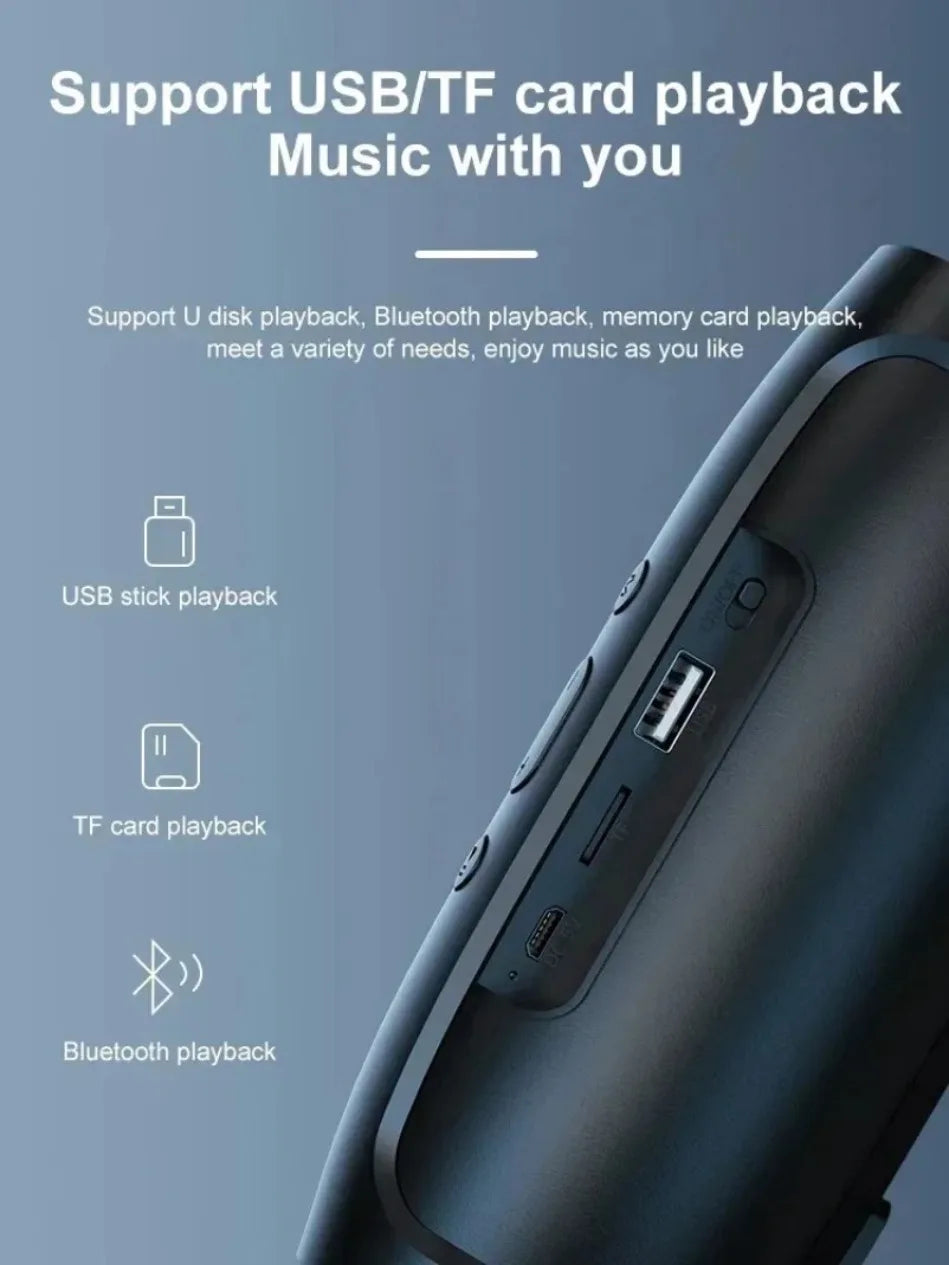 Lenovo Bluetooth 5.4 Portable Wireless Speakers TF USB FM Dual Speaker Stereo Playback Voice Broadcasting Subwoofer Speaker