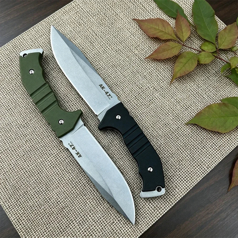 Outdoor Fixed Blade Straight Knife, 7Cr13Mov High Hardness Blade, Nylon Fiber Handle for Camping Hiking Survival EDC Gift Knives
