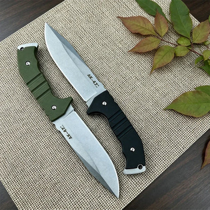 Outdoor Fixed Blade Straight Knife, 7Cr13Mov High Hardness Blade, Nylon Fiber Handle for Camping Hiking Survival EDC Gift Knives
