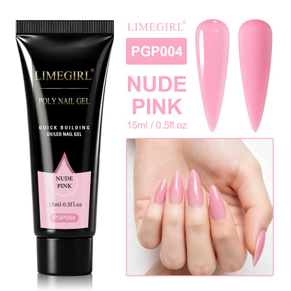 LIMEGIRL 25Colors Poly Extension Nail Gel For Nails Art Acrylic Manicure Design UV Varnishes Semi Permanent Quick Extension Gel