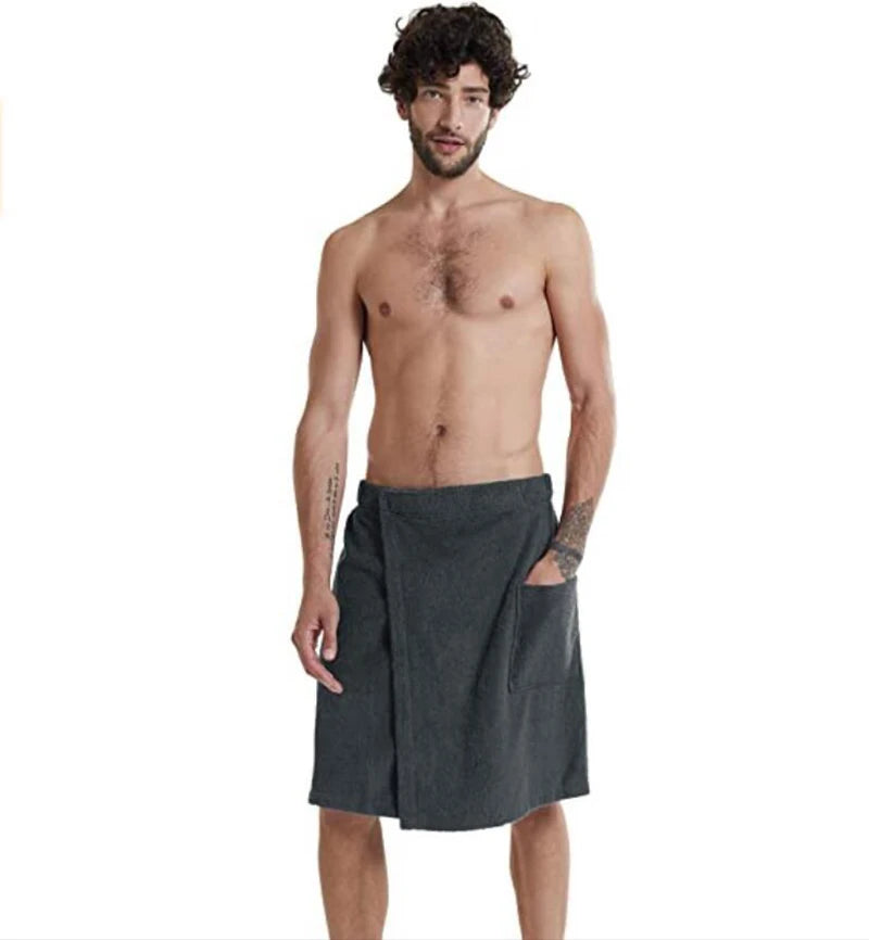 YOMDID Men Soft Wearable Bath Towel With Pocket Bathrobes Shower Wrap Sauna Gym Swimming Holiday Spa Beach Towel Toalla De Playa