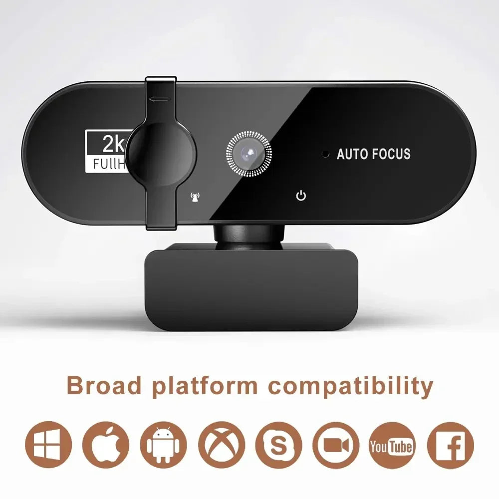 2026 Webcam 1080P Mini Camera 2K Full HD Webcam with Microphone 30fps USB Web Cam for Auto Focus PC Laptop Video Shooting Camera