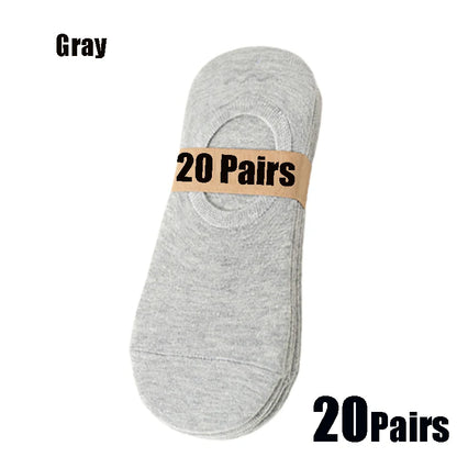 Osynliga Båtsockor Unisex 5/10/20-pack – Andningsbara No-Show Strumpor, Flera Färger