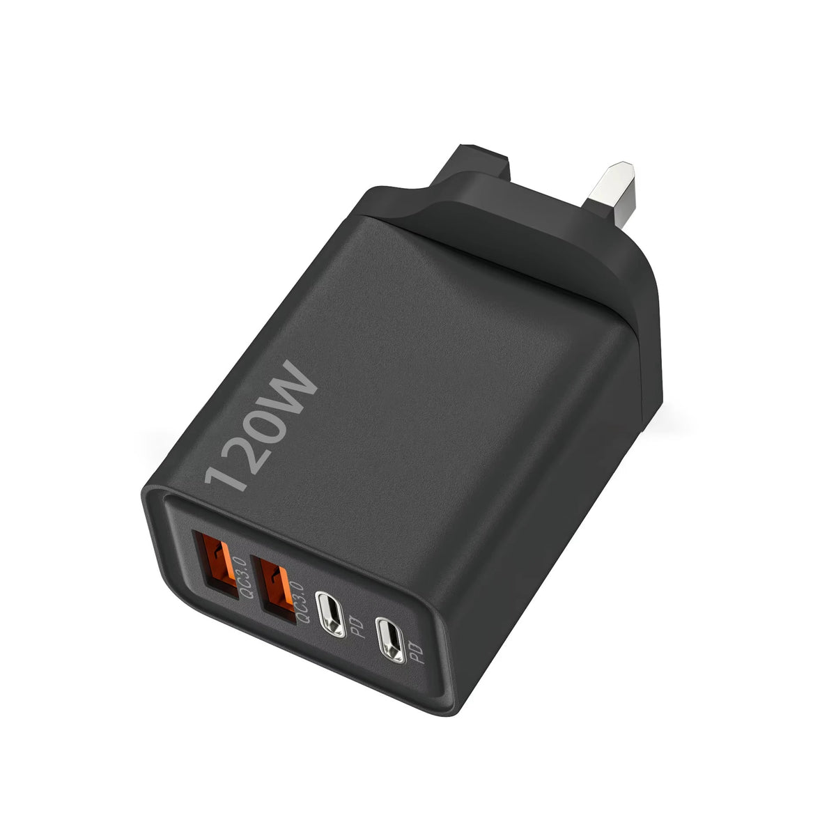 4-port USB-laddare med PD/QC3.0 – EU, US, UK och kabelvarianter