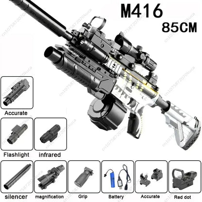 M416 elektrisk vattenpistol för utomhuslek, röd eller silver