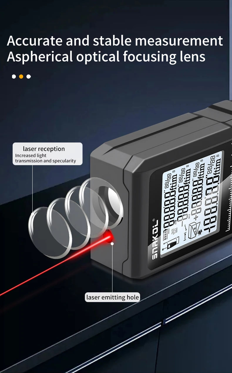 Snakol Laser Distance 50M/100M/120M Rangefinder Profesional Meter Laser Range Finder Ruler Test Tool