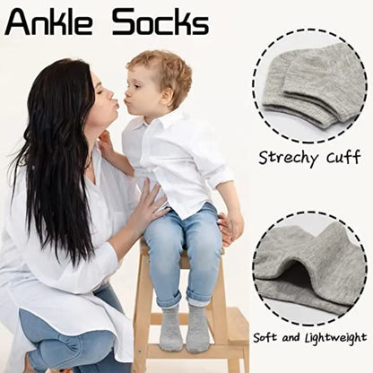 16 Pairs Ankle Socks - Toddler Low Cut Socks -  for 1-13 Years Boys Girls School Socks