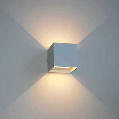 Modern Fyrkantig Utomhus Vägglampa – Aluminium, Svart/Vit/Grå, Varmvit/Kallvit, 6W/12W, Vattentålig