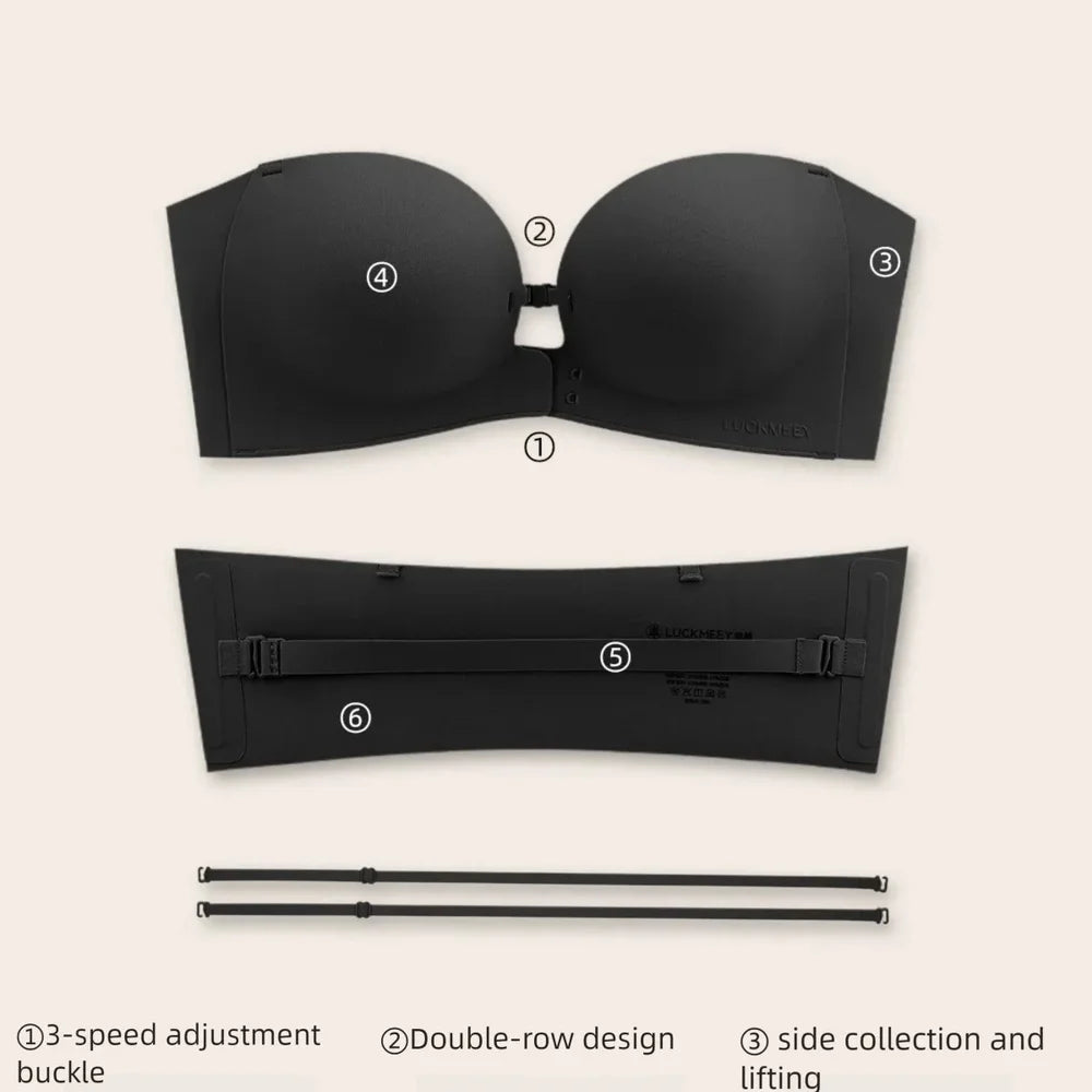 Dam KUCLUT Issilke Shapewear BH – Sömlös Push-up Trådlös Magkontroll Kylande Osynlig, Svart & Hudton 70–85 A–C