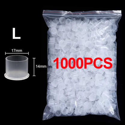 1000/500/100pcs Plastic Tattoo Ink Cups Caps with Base Clear Self Standing Ink Caps Tattoo Pigment Cups for Tattoo Ink Supply