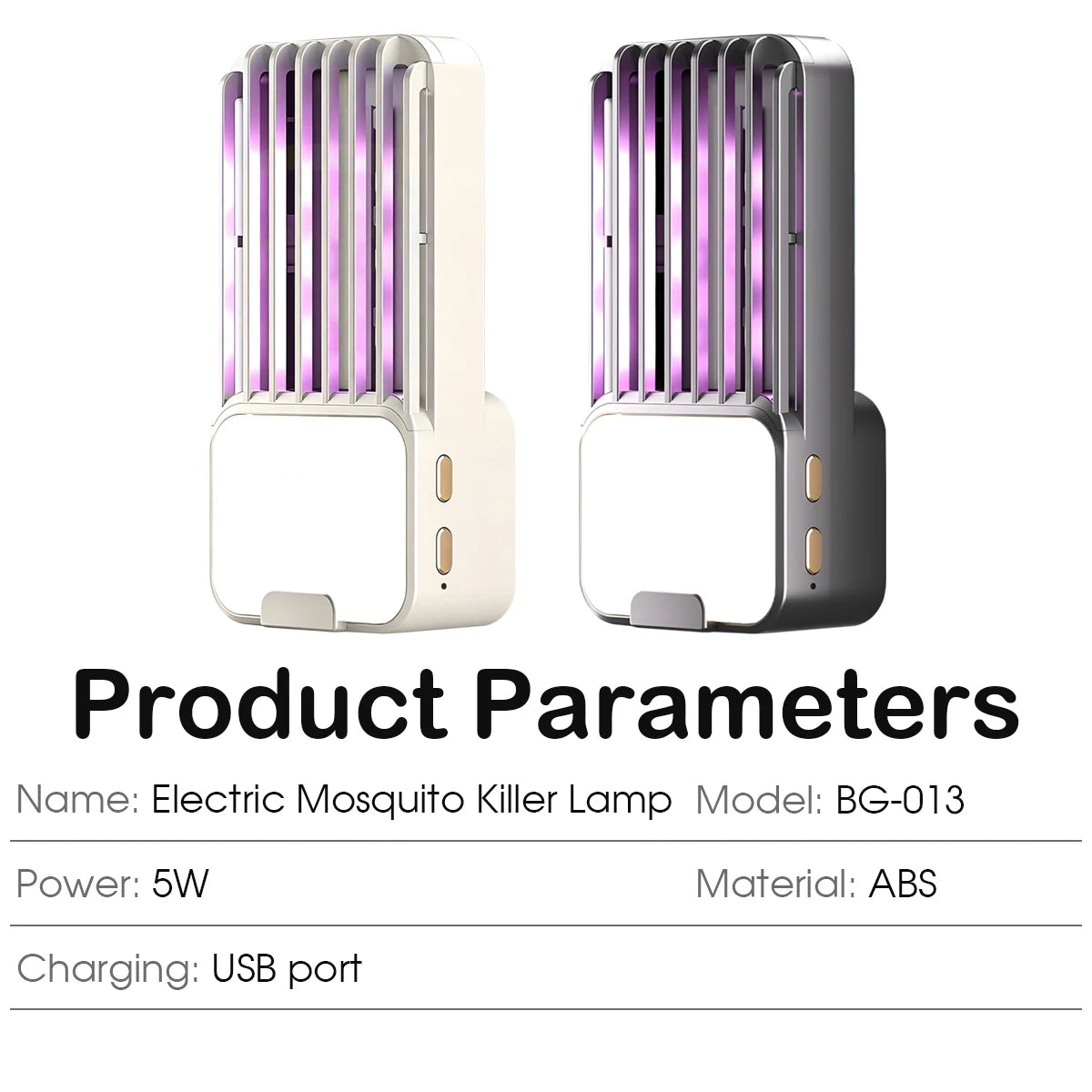 Electric Mosquito Trap USB 3 Adjustable Modes Plug-in Bug Zapper Night Light Indoor Pest Control for Bedroom Kitchen