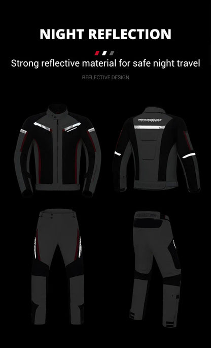 Men's Motorcycle Jackets Anti-fall Wear-resistant Motorbike Jacket With 5pcs Protector Motocross Racing Clothing Protection