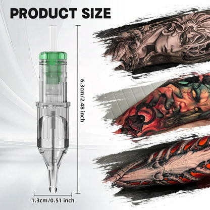DQFART Tattoo Accessories Set Tattoo Kit with 10Pcs Tattoo Needles 20Pcs Ink Cups Tattoo Practice Skin for Tattoo Supplies