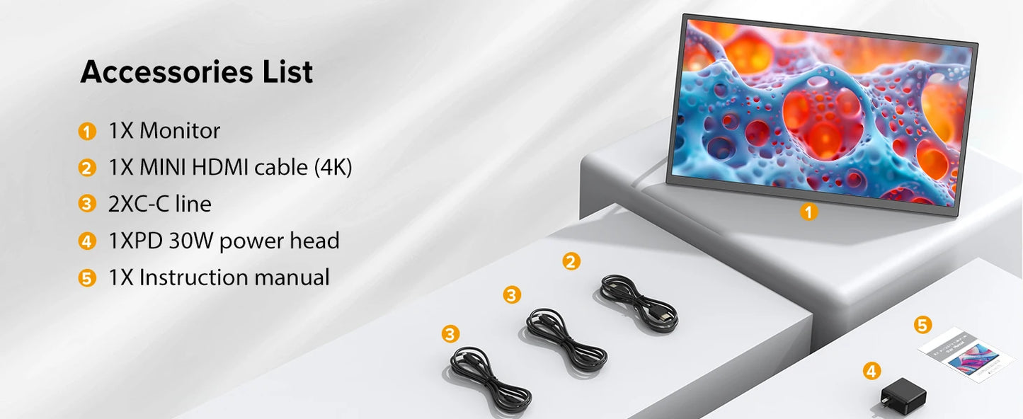 UPERFECT 18,5" Portabel Monitor IPS FHD 1080P – 120Hz AMD FreeSync HDR400 USB-C HDMI VESA Inbyggda Högtalare EU-lager
