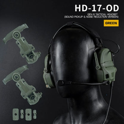 HD-17 GEN 6 Tactical Headset Sound Pickup&Noise Reduction Sports Shooting Earmuff Sports Shooting Impact Anti-Noise Headset