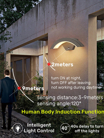 Khelsse Utomhusvägglampa LED IP65 – PIR Rörelsesensor 12/24/30/36W 150lm/W Varmvit Neutralvit Kallvit Aluminium 2år Garanti
