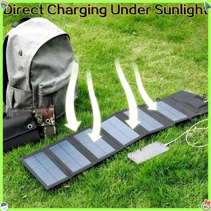 High Power 6 Fold Portable Solar Panel 15W Fast Charger USB 5V DC Full Time Mobile Power Supply