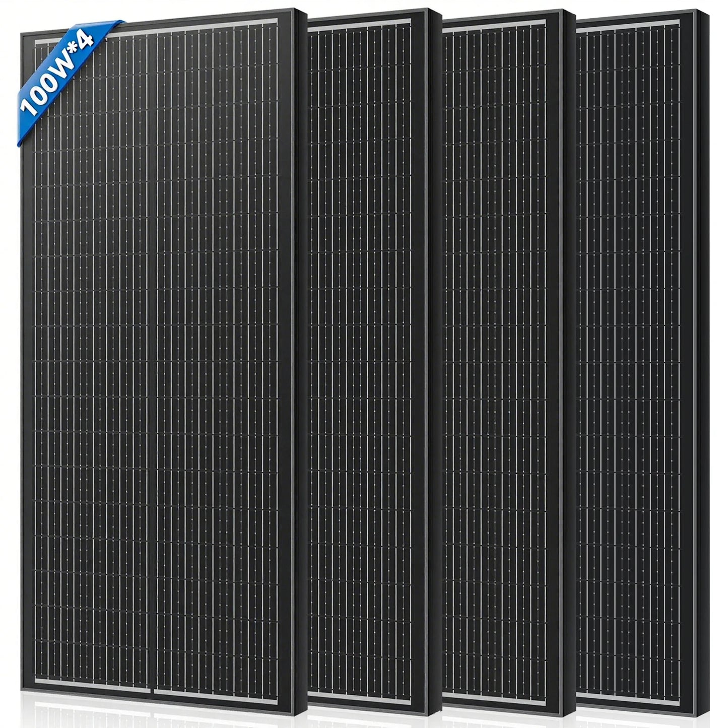 Rvpozwer 400W/200W/100W N-Type 18BB Solar Panel 25% High Efficiency Mono Solar Module Portable Waterproof Ideal for RV Marine Yacht Caravan Camping Off Grid Power Supply