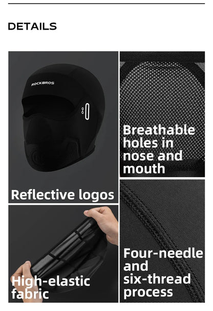 ROCKBROS Summer Cycling Hat Motorcycle Balaclava Bicycle Mask Moto Cap Helmet Liner Cool UV Protection Ice Silk Bike Face Cover