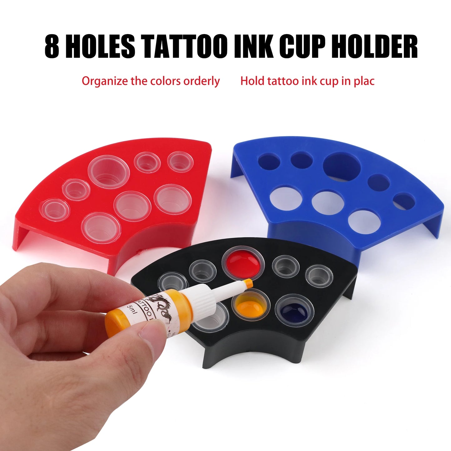 300pcs Tattoo Ink Caps with Cup Holders Set Small Medium Large Ink Cups And Cup Holder for Ink Container by ArtSuppliesPro