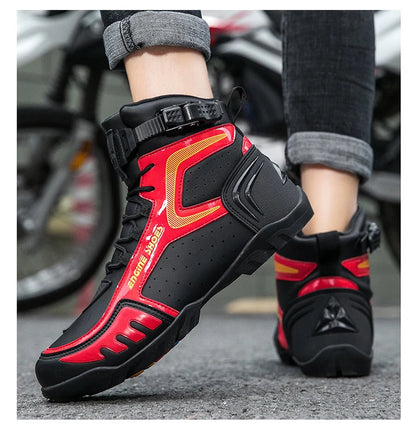 Men Leather Motos Breathable Anti Slip Wear-resistant Riders Boots Motorbike Racing Ankle Length Shoes 2026 New Motorcycle Boots