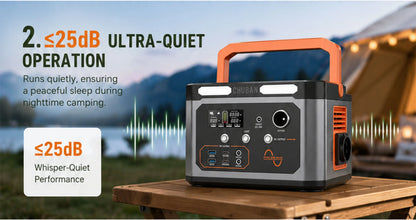 Portable Power Station 500W Optional 80W Rigid Solar Panel with 5m Extension Cable Outdoor Solar Generator for Camping RV Emergency Backup Power