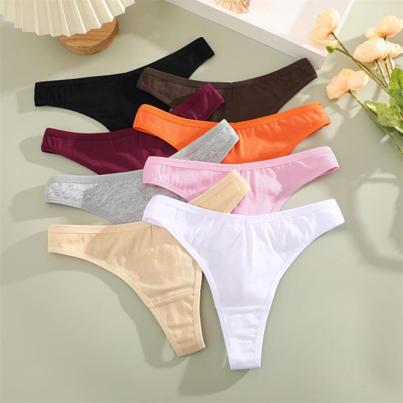 3Pcs/set Cotton Seamless Panties Comfort Underwear for Women Low Waist Breathable Thongs Sexy Solid Sport G-String Soft Lingerie