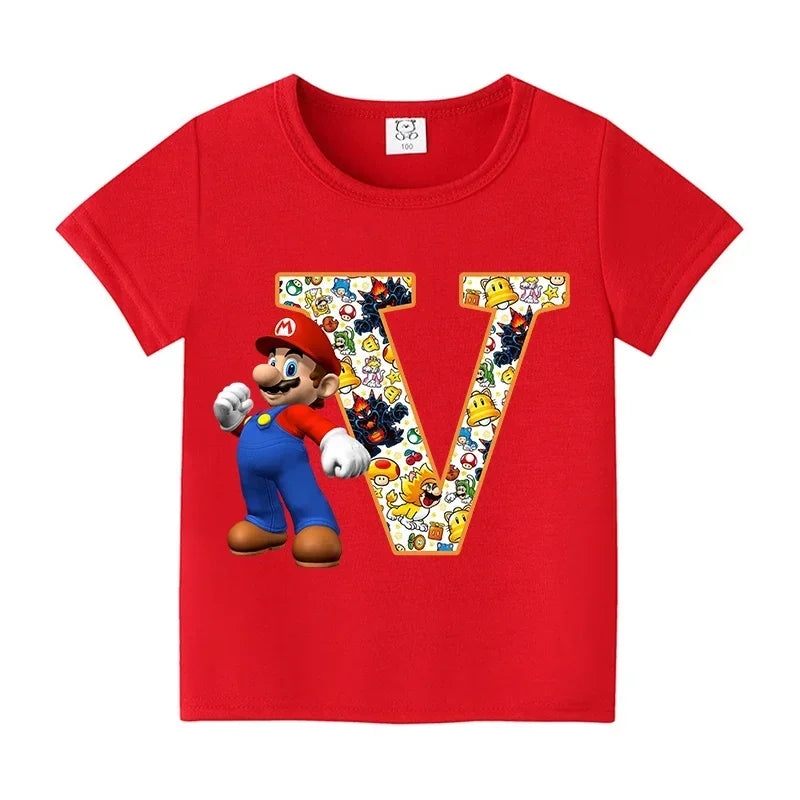Barn T-shirt 100% Bomull – Tecknat Tryck Kortärm Unisex Casual Storlek 100–160cm