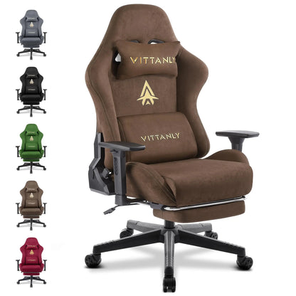 Vittanly Gaming Chair Breathable Office Chair Made of High-Quality Fabric New Adjustable and Rotating Desk Chair with Footrest